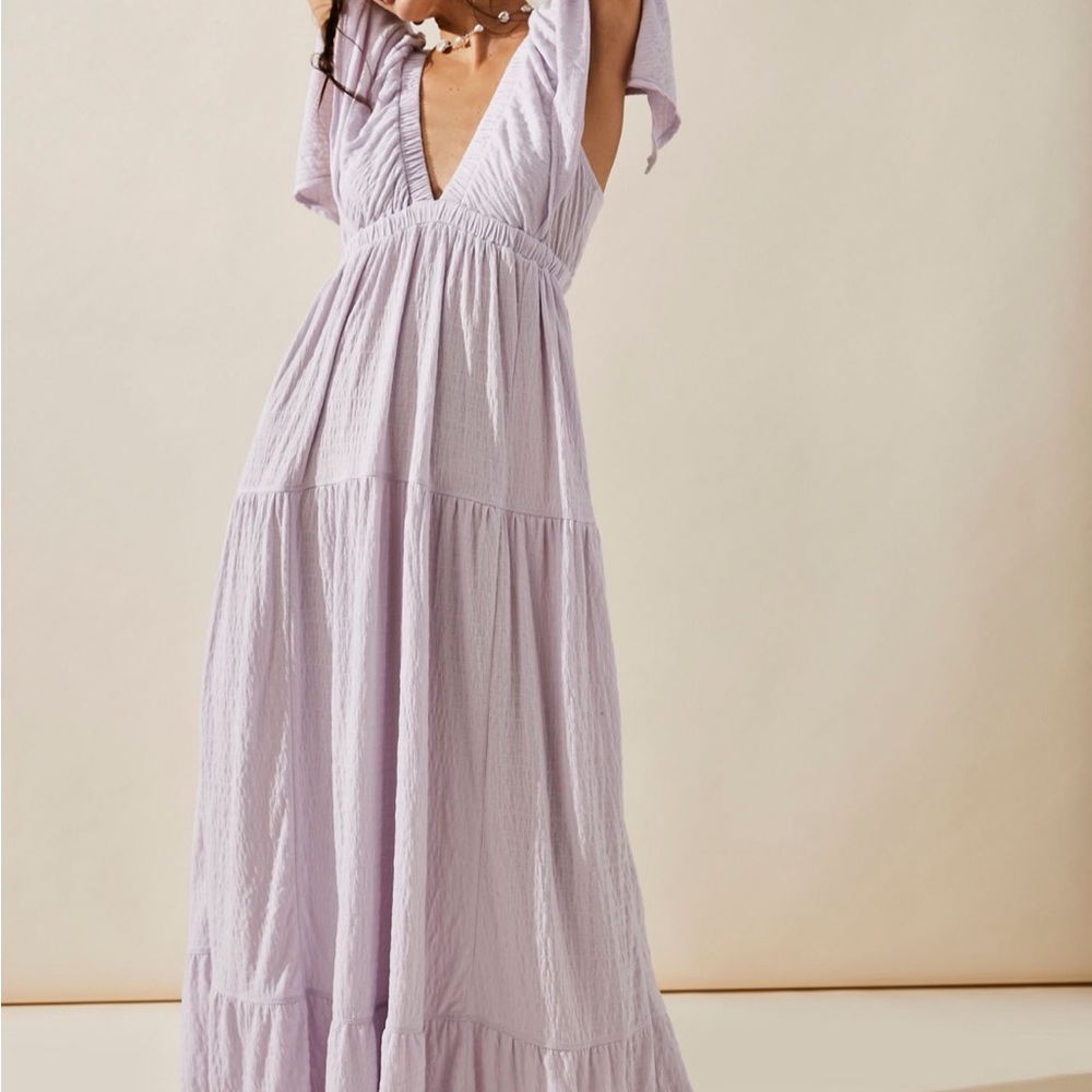 Free people La la maxi dress in frost lavender